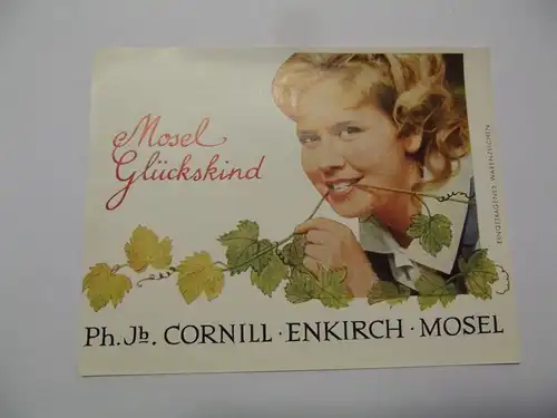 Weinetikett - Wein Etikett Mosel Glückskind - Cornill - Enkirch - Mosel