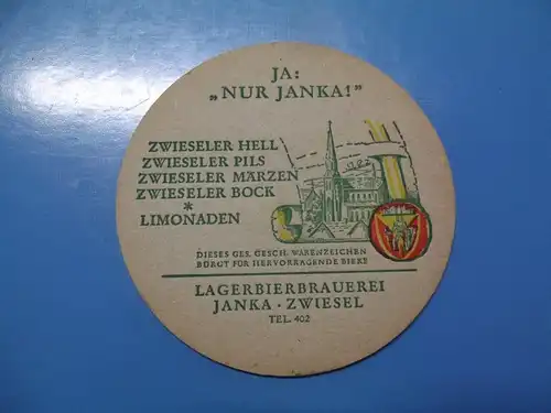 Bierdeckel Brauerei Lagerbierbrauerei Janka Zwiesel
