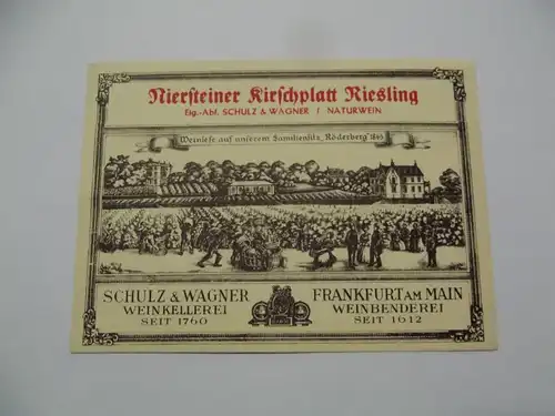 Weinetikett - Etikett Wein Niersteiner Kirschplatt Riesling Naturwein