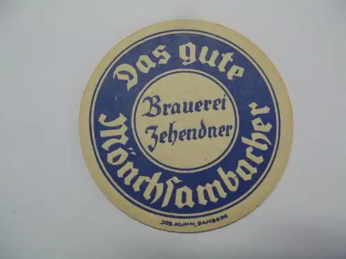 Bierdeckel Brauerei Zehendner Mönchsambach