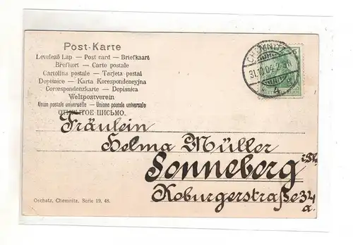 AK Sachsen ; Chemnitz Schlossteich mit Bootsplatz der Godel Gesellschaft 1904