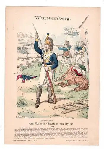 Knötel Uniformkunde : Württemberg Musketier Bataillon von Mylius 1709