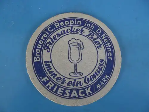 Bierdeckel Brauerei C. Reppin Friesack / Mark