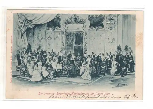 AK Bayern Adel ; Die gesamte Königsfamilie  im Jahre 1901