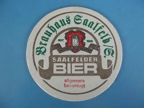 Bierdeckel Brauerei Brauhaus Saalfeld