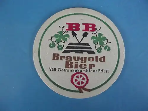 Bierdeckel DDR Brauerei Braugold Erfurt VEB Getränkekombinat