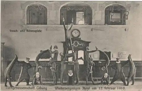 AK Bayern - Coburg Turner Genossenschaft Wintervergnügen 1910 Formations Turnen