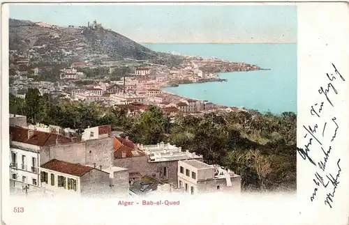 AK Algerien الجزائر  ; Algier Bab-el Qued Stadtansicht 1904