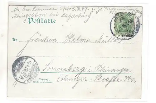 AK Sachsen-Anhalt , Truppenübungsplatz Alten-Grabow Möckern Offizier Casino 1906