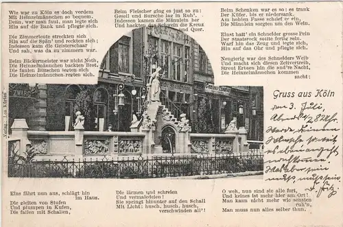 AK NRW ; Köln Heinzelmännchen-Brunnen 1905 mit Gedicht