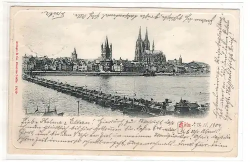 AK NRW ; Köln Blick über den Rhein zum Dom 1904