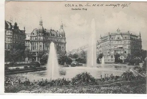 AK Nordrhein Westfahlen ; Köln Deutscher Ring Parkanlage mit Springbrunnen 1905