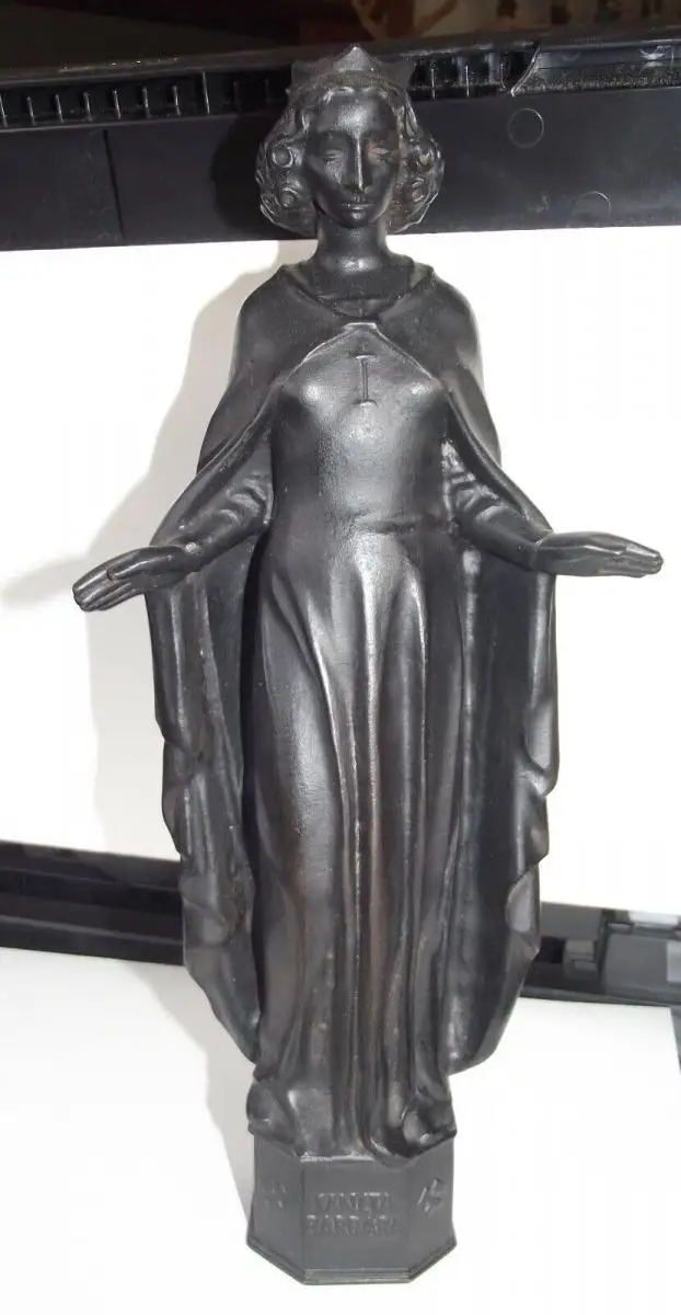 Heilige Barbara Heinrich Moshage Buderus Gusseisen große Statue 28 cm / 2705 Gr. 0