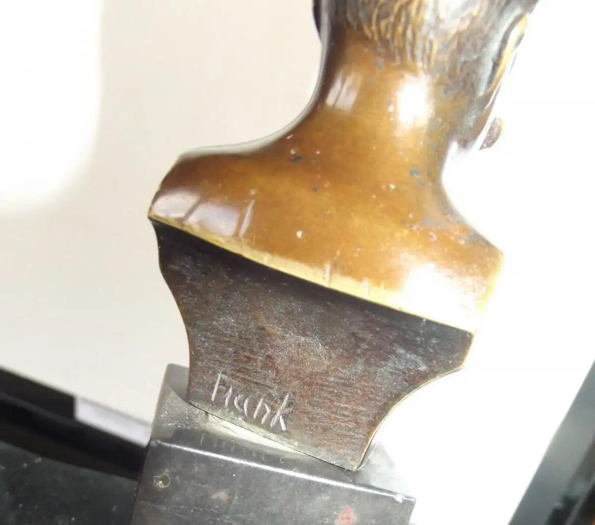 Paul von Hindenburg Bronze Messing Büste mit Sockel 11,5 cm / 509 Gramm signiert 2