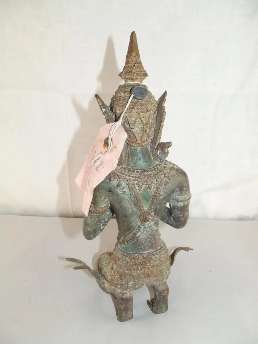 Tempelwächter Thailand Teppanom Bronze Figur Schutz Skulptur 29 cm / 2618 Gramm 3