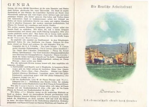 Kreuzfahrt - Seereise - Speiskarte - 1938 nach Genua