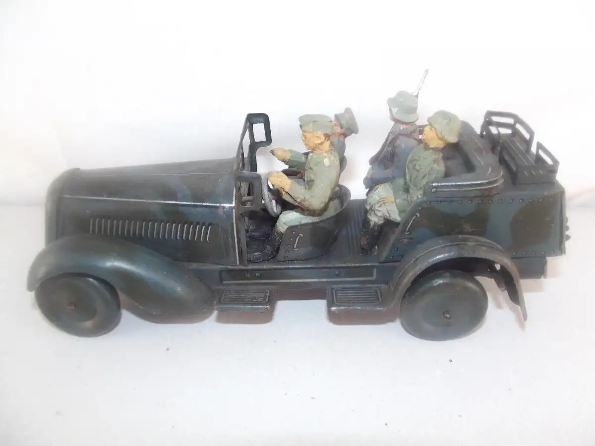 Wehrmacht Dienstwagen mit Besatzung passend für Lineol Elastolin Militär 10