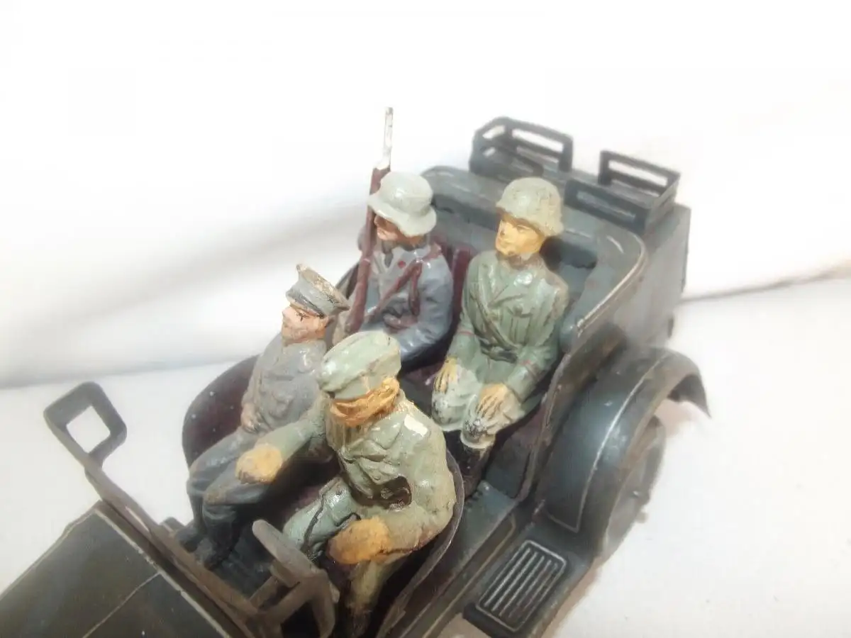 Wehrmacht Dienstwagen mit Besatzung passend für Lineol Elastolin Militär 2