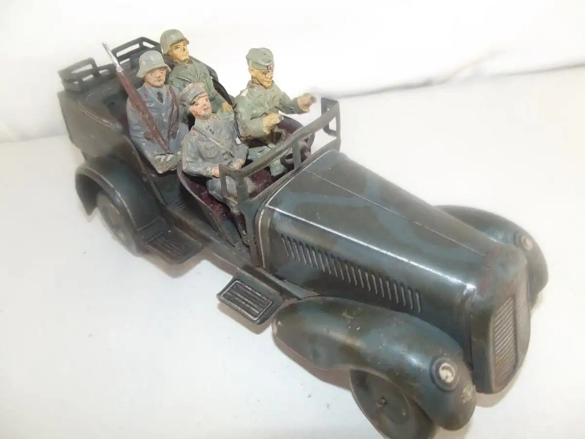 Wehrmacht Dienstwagen mit Besatzung passend für Lineol Elastolin Militär 4