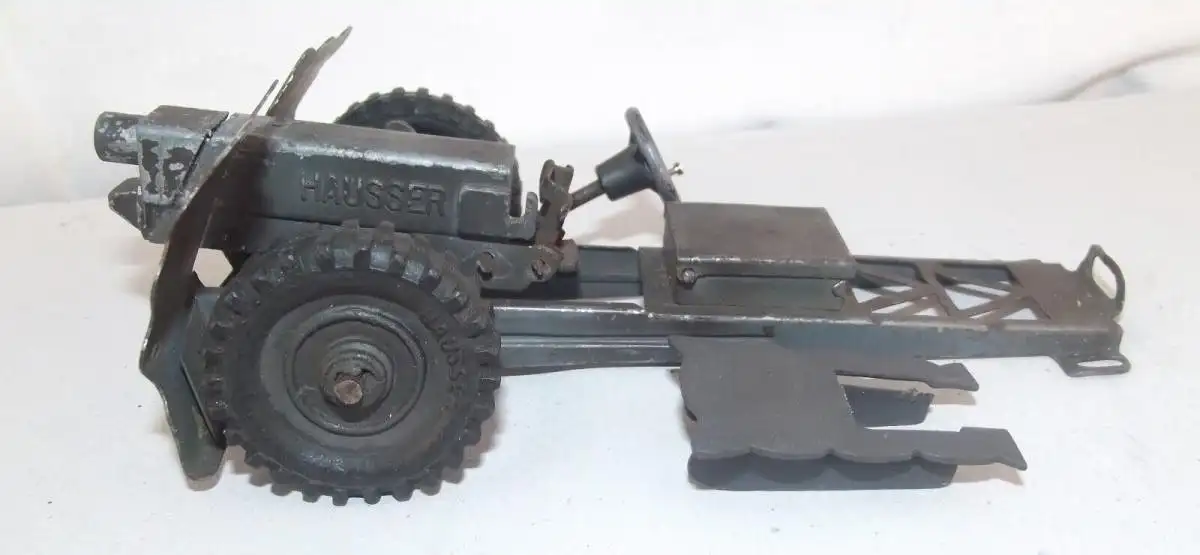 Hausser Elastolin Infanterie Geschütz Feldgrau Kanone MG Wagen