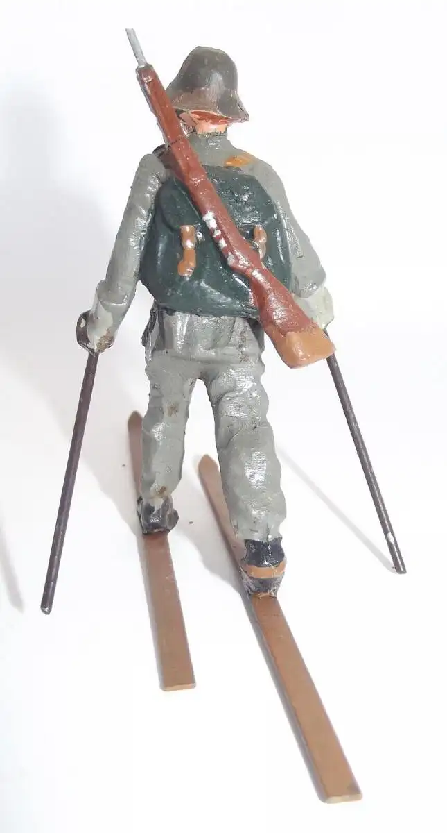 Elastolin Lineol Soldat Gebirgsjäger auf Ski Karabiner Militär II. WK2 Spielzeug