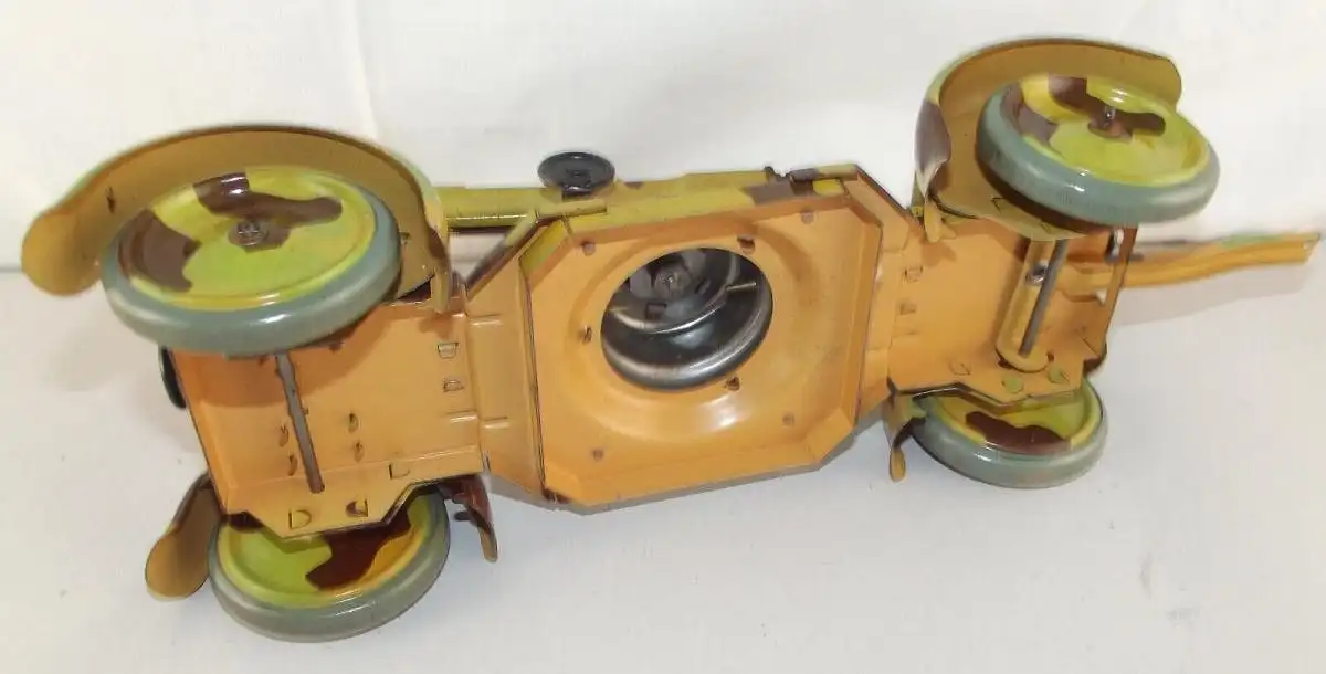 Wehrmacht Blech Anhänger Flak Kanone passend für Lineol Elastolin Militär Selten 6