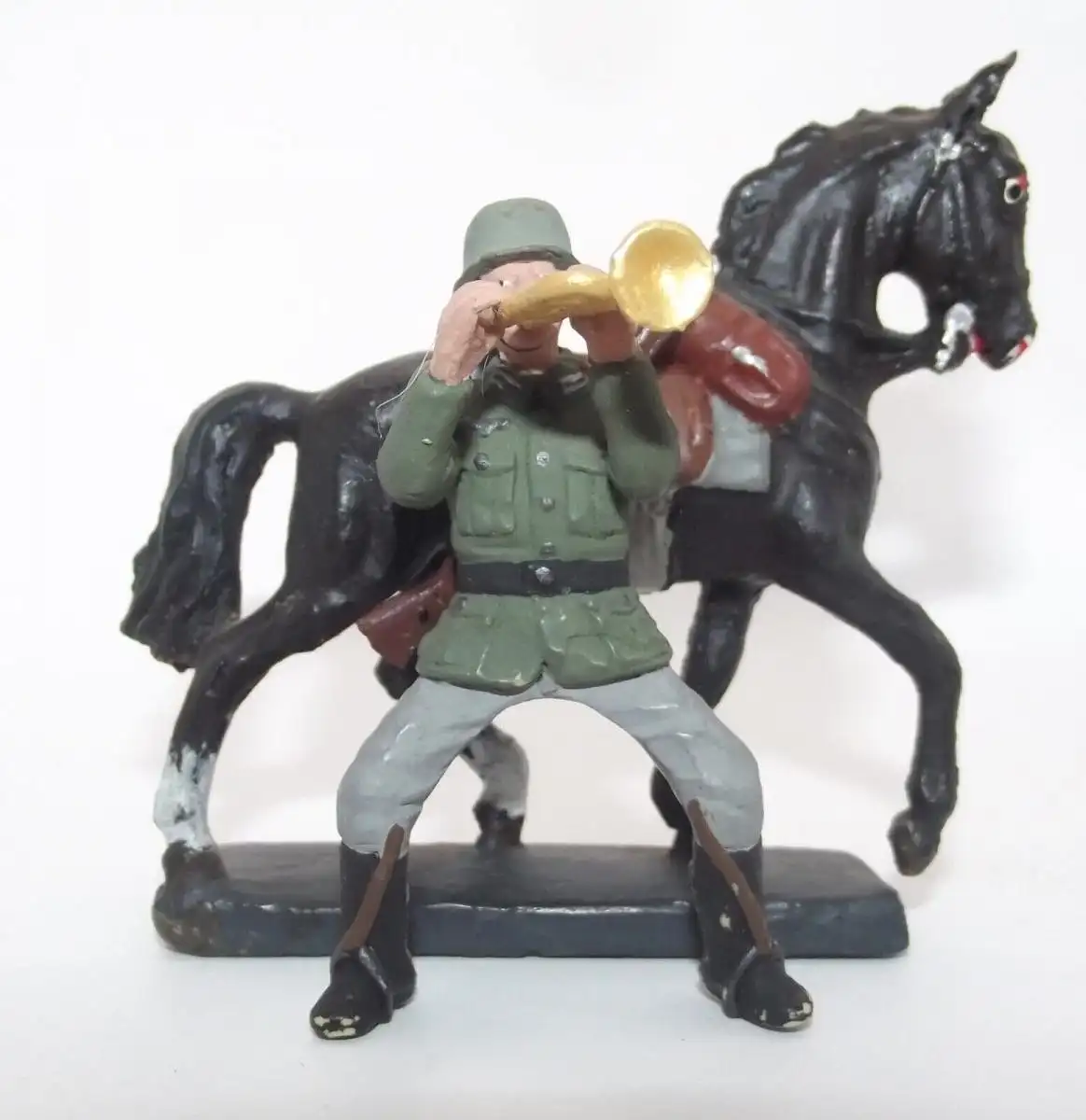 Lineol - Heer :  LINEOL Musiker Soldat mit Trompete zu Pferd