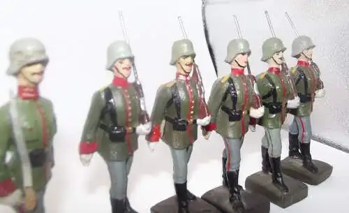 6 x Lineol Soldaten 8,5 cm Parade Marsch