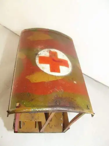 Lineol seltener Krankenwagen Sanitäts Lkw von 1935 Uhrwerk geht 29 x 10 x 16 cm