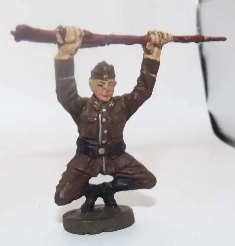 Elastolin Soldat Rekrut Ausbildung am Karabiner Militär II. WK2 Spielzeug