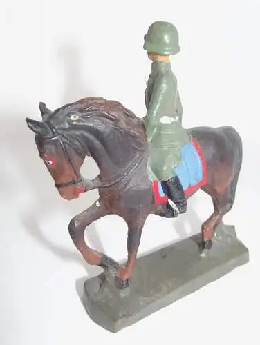Elastolin Soldat auf Pferd reiten  Militär WK2 Masse Spielzeug