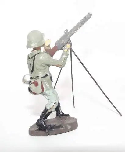 Elastolin, Lineol: Flugabwehr Soldat mit Maschinengewehr mit Stativ