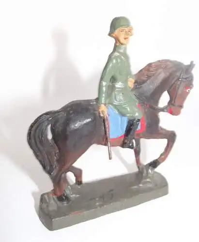 Elastolin Soldat auf Pferd reiten  Militär WK2 Masse Spielzeug