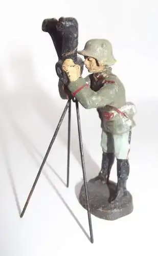 Elastolin, Lineol: Flugabwehr Soldat mit Entfernungsmesser Stativ