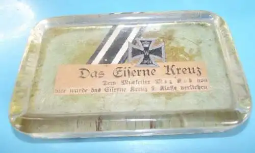 Reservistika Paperweight Briefbeschwerer Glas Das Eiserne Kreuz 1914