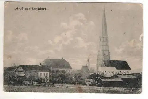 AK Bayern , Niederbayern ; Wallfahrtskirche St. Ägidius in Schildthurn Feldpost