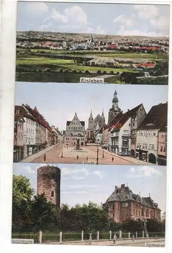 AK Sachsen-Anhalt ; Eisleben - Markt - Schloss Ruine