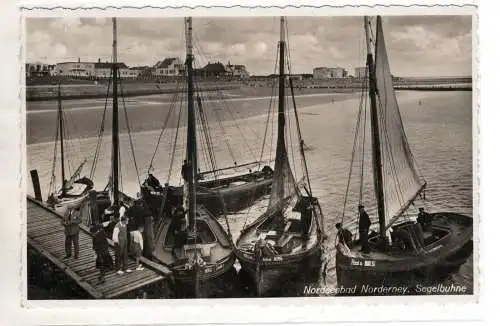 AK Niedersachsen ; Norderney Segelbuhne Segelboote am Hafen