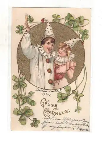 AK Gruss vom Karneval - Carneval - Prägedruck Lithographie 1904