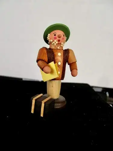 Erzgebirge Volkskunst Kaufmann Figur Miniatur Chemnitzer Motive farbig 5,5 cm