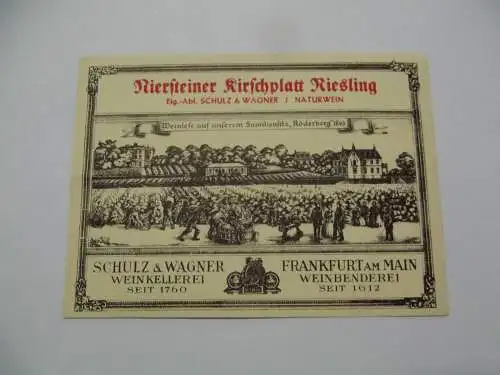 Weinetikett - Etikett Wein Niersteiner Kirschplatt Riesling Naturwein