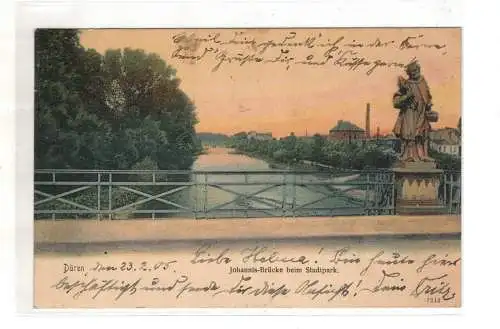 AK Nordrhein Westfahlen ; Düren Johannis Brücke beim Stadtpark 1905