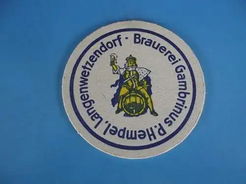 Bierdeckel Brauerei GambrinusP. Hempel Langenwetzendorf