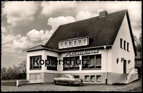 ÄLTERE POSTKARTE HAUS FALKENHORST BES. WALTER WILDE GEORGSMARIENHÜTTE BORGWARD ISABELLA Auto car voiture bei Osnabrück