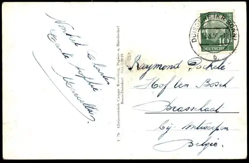 ALTE POSTKARTE BONN DUISDORF KLOSTERSTRASSE ROCHUSSTRASSE BUNDESMINISTERIUM FÜR WIRTSCHAFT LEDERER BRÄU DAB Bier beer