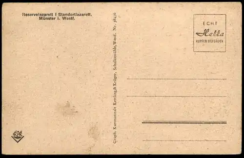 ALTE POSTKARTE MÜNSTER WESTFALEN RESERVELAZARETT STANDORTLAZARETT OSTFLÜGEL MIT LIEGETERRASSEN Lazarett Ansichtskarte AK