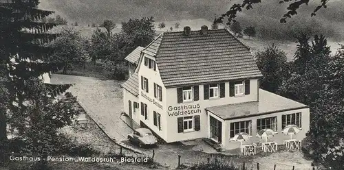 ÄLTERE POSTKARTE BIESFELD GASTHAUS PENSION WALDESRUH SCHEID POST BECHEN KÜRTEN Ruf Dürscheid Ansichtskarte cpa postcard