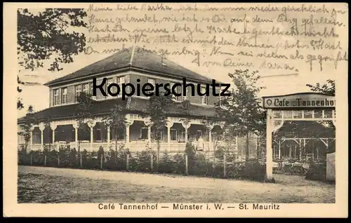 ALTE POSTKARTE MÜNSTER CAFÉ TANNENHOF ST. MAURITZ 1917 Ansichtskarte AK cpa postcard