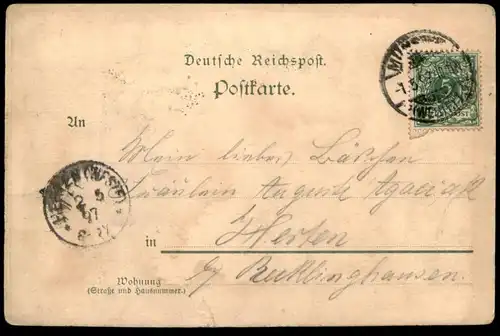 ALTE LITHO POSTKARTE MÜNSTER 1897 J. APPELS ALTBIER GARTEN ALTBIER KÜCHE Appel kitchen cuisine Ansichtskarte postcard