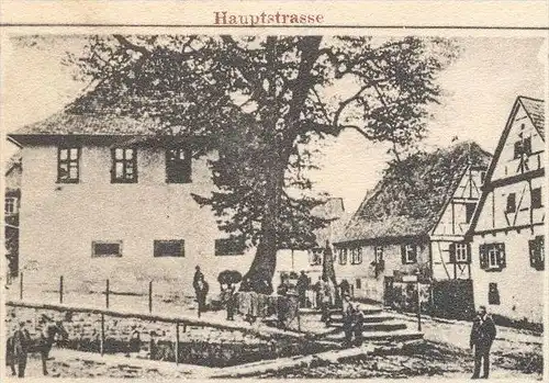 ALTE POSTKARTE GRUSS AUS KIESELBRONN GASTHAUS ZUR LINDE VON KARL THEILMANN HAUPTSTRASSE KIRCHE bei Pforzheim postcard